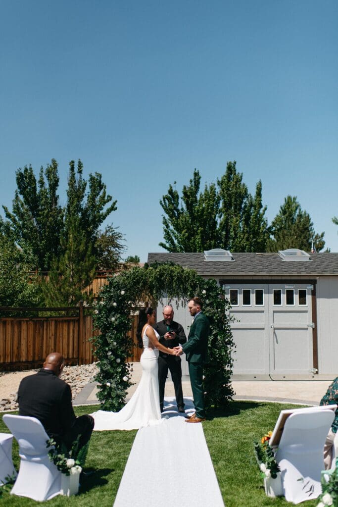 summer backyard wedding in Reno, Nevada